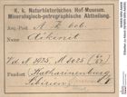 Etiketten zu Aikinit (NHMW-MIN-Ak606)